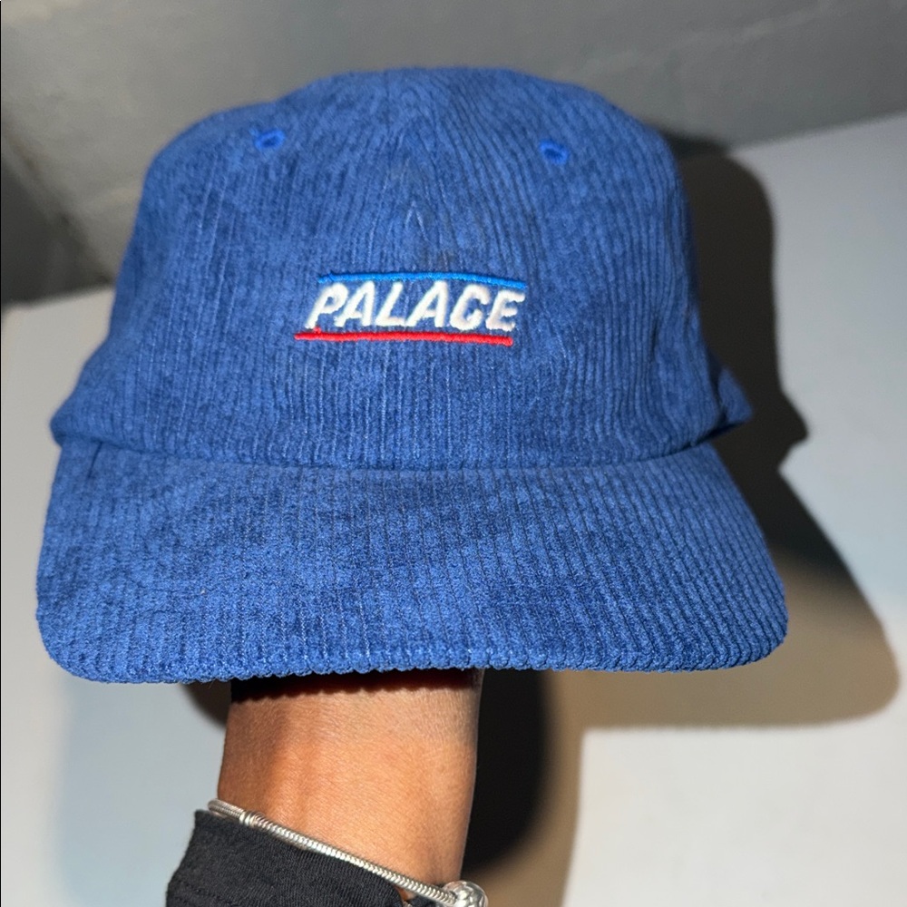PALACE Blue Corduroy 6-Panel Cap with Embroidered Logo